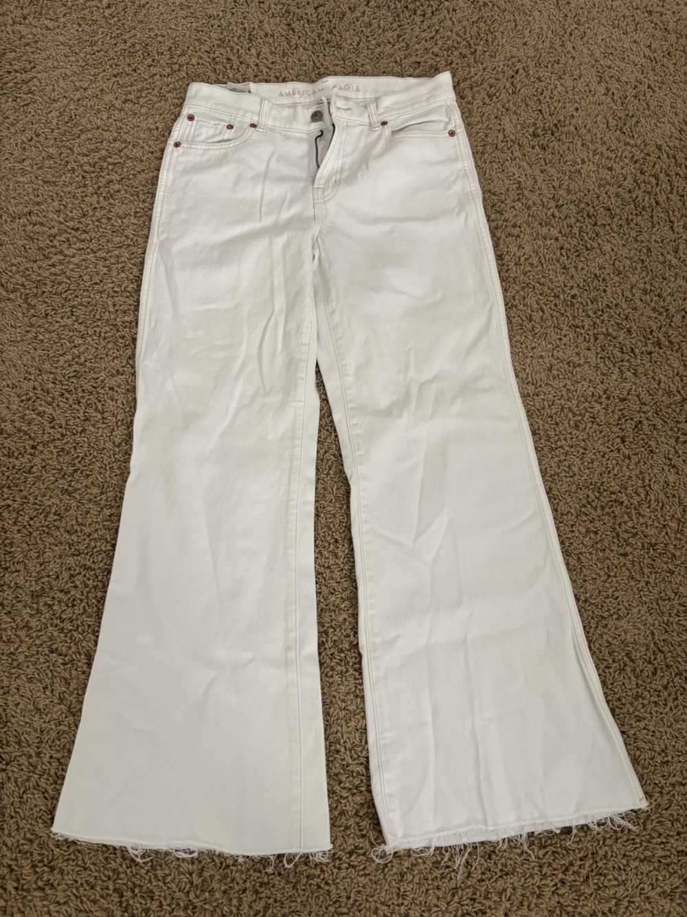 American Eagle Outfitters White Straight-Leg Jeans